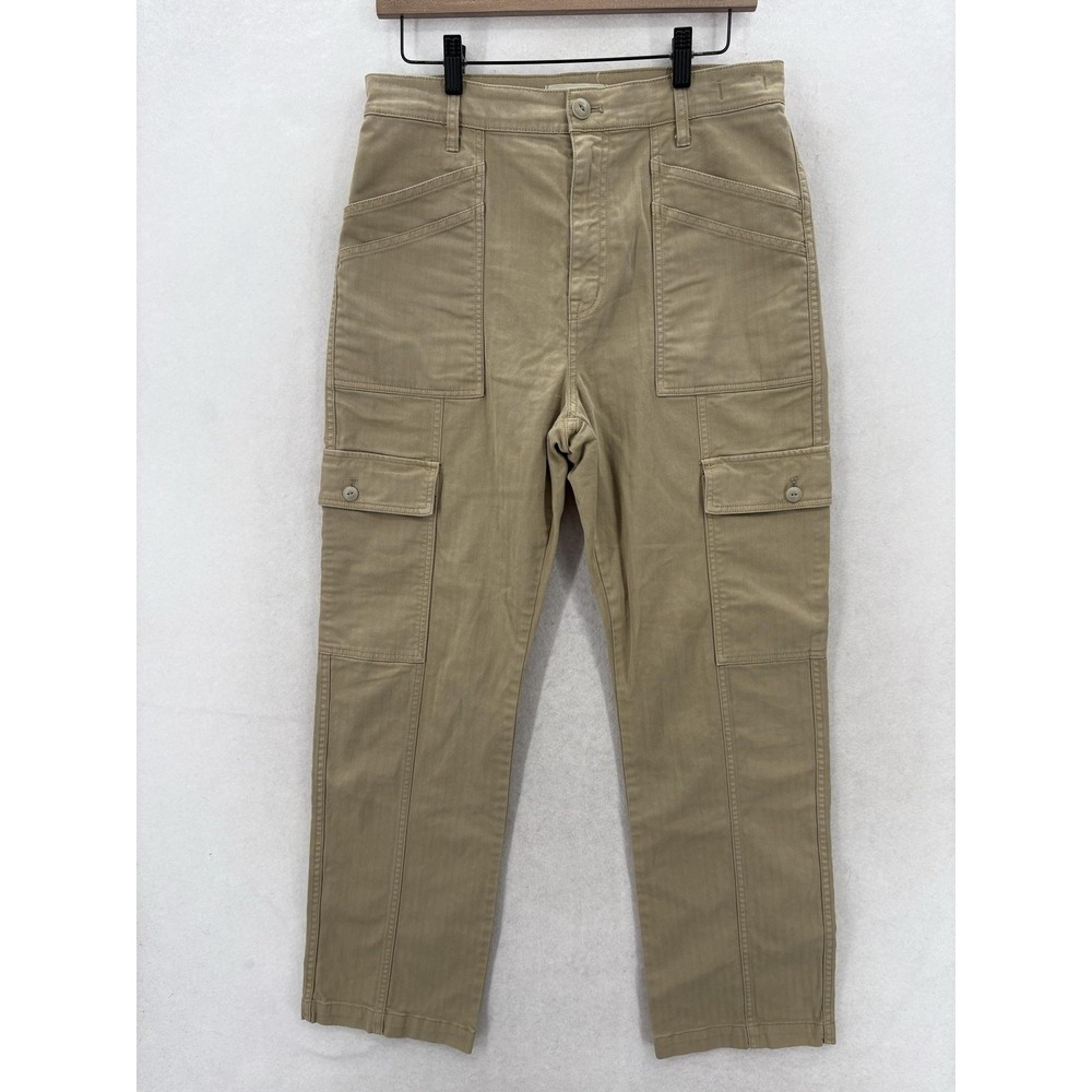 Madewell Garment Dyed 90s Straight Cargo Pants Womens 29 Beige Comfort Stretch